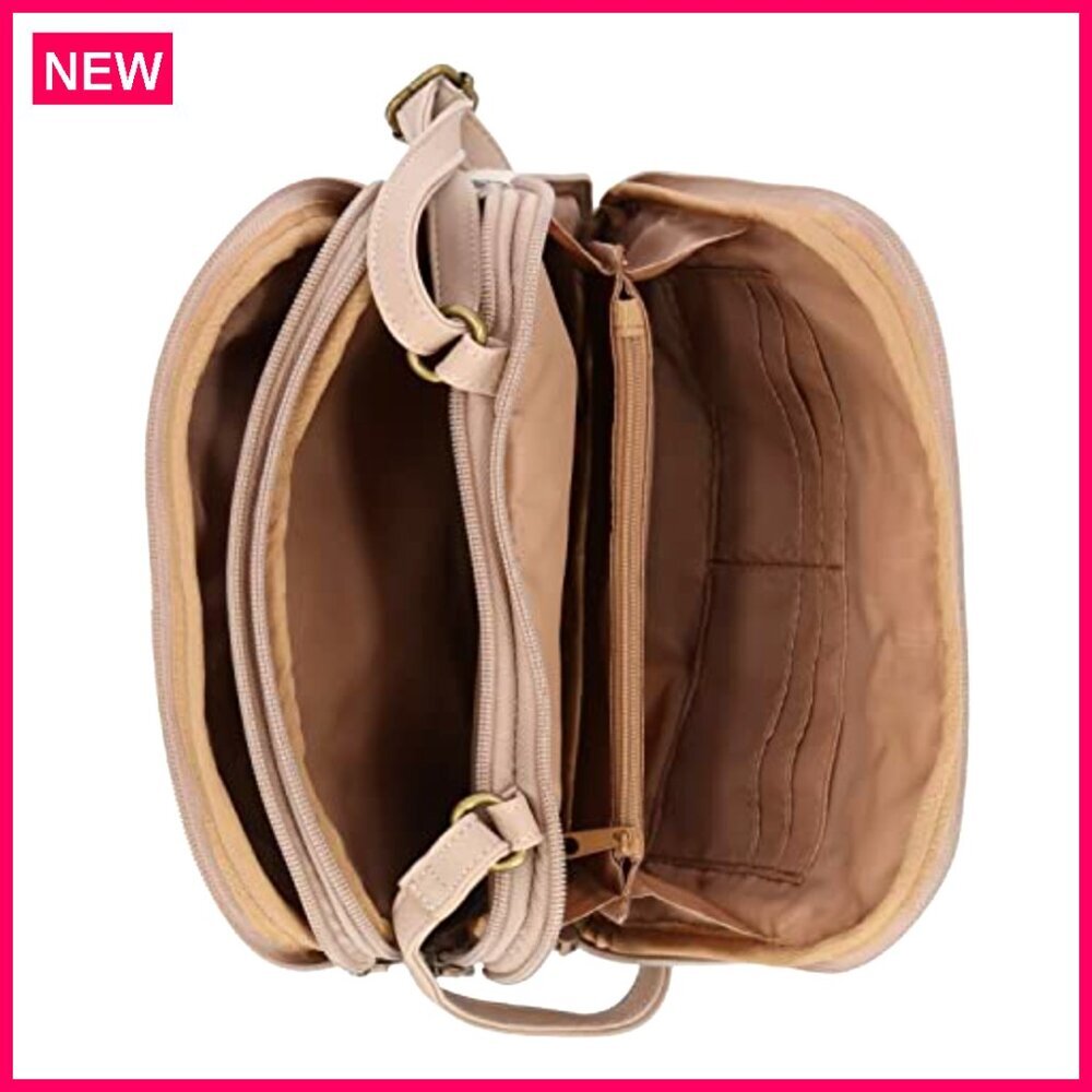 Triple Compartment Crossbody Bag with Adjustable Strap and Multiple Pockets - Picture 4 of 7